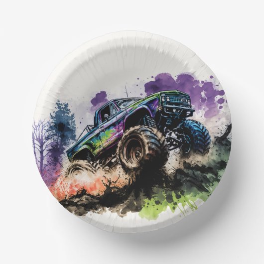 ハッピーバースデーモンスタートラックのスマッシュクラッシュボーイ ペーパーボウル (正面)