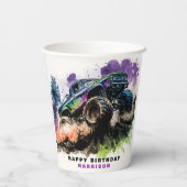 ハッピーバースデーモンスタートラックのスマッシュクラッシュボーイ 紙コップ (裏面)