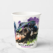 ハッピーバースデーモンスタートラックのスマッシュクラッシュボーイ 紙コップ (正面)