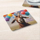 ハッピーバースデーヤギ スクエアペーパーコースター (アングル)