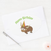 ハッピーバースデーヤク 楕円形シール (封筒)