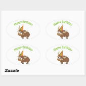 ハッピーバースデーヤク 楕円形シール (シート)