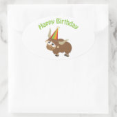 ハッピーバースデーヤク 楕円形シール (バッグ)