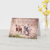 ハッピーバースデーヤフィルシーアニマルズ – 誕生日カード カード (黄色い花)