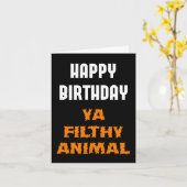 ハッピーバースデーヤフィルシー動物のおもしろい侮辱 カード (黄色い花)