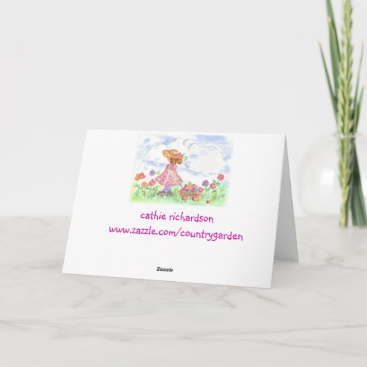 ハッピーバースデーヤングガールサマーメドーカード カード (裏面)