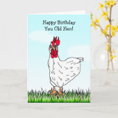 ハッピーバースデーユオールドヘン カード (黄色い花)