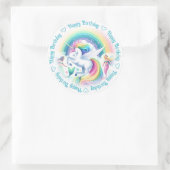 ハッピーバースデーユニコーンと人魚 ラウンドシール (バッグ)