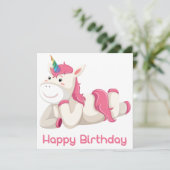 ハッピーバースデーユニコーングリーティングカード カード (スタンド正面)