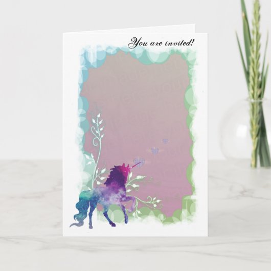 ハッピーバースデーユニコーンテンプレート シーズンカード (正面)