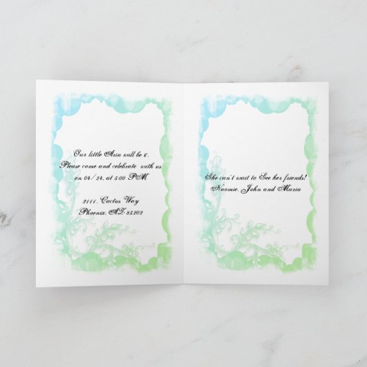 ハッピーバースデーユニコーンテンプレート シーズンカード (内部)