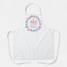 ハッピーバースデーユニコーンバラ エプロン