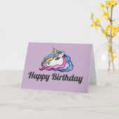 ハッピーバースデーユニコーン カード (黄色い花)