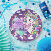 ハッピーバースデーユニコーン ペーパープレート (パーティー)