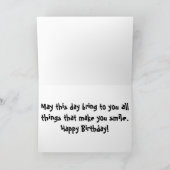 ハッピーバースデーユニセックスすごい紙吹雪カード カード (内部)