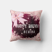 ハッピーバースデーユニークは花と弓を贈る クッション (裏面)