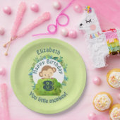 ハッピーバースデーユリトルモンキーパーソナライズされた ペーパープレート (パーティー)