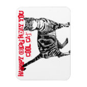 ハッピーバースデーユーカッコいいタビーキャット誕生日カード マグネット (縦)
