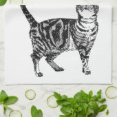 ハッピーバースデーユークールタビーキャット キッチンタオル (折り畳み)