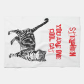 ハッピーバースデーユークールタビーキャット キッチンタオル (横)