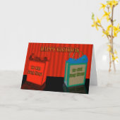 ハッピーバースデーユーモア、2つの古いバッグ カード (黄色い花)