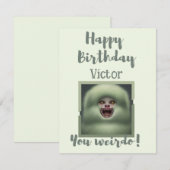 ハッピーバースデーユーワイルドグリーンパーソナライズされたカード (正面/裏面)