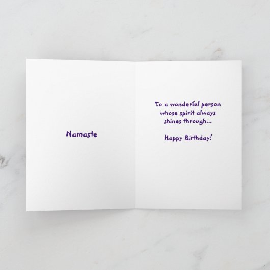ハッピーバースデーヨガガール！ – ヨガライフスタイル カード (内部)
