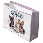 ハッピーバースデーヨークシャーテリア犬 ラージペーパーバッグ (正面アングル)