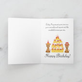 ハッピーバースデーラクダ消防士イエローケーキ カード (内部)