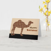 ハッピーバースデーラクダ カード (黄色い花)