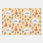 ハッピーバースデーラッピング紙とカンガルー ラッピングペーパーシート (正面2)
