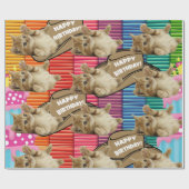 ハッピーバースデーラッピング紙キャットレディ誕生日 ラッピングペーパー (フラット)