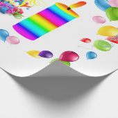 ハッピーバースデーラッピング紙キャンドルバルーン ラッピングペーパー (角)