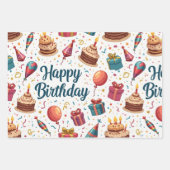 ハッピーバースデーラッピング紙シートとバルーン ラッピングペーパーシート (正面3)