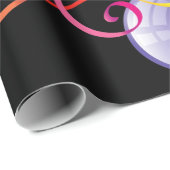 ハッピーバースデーラッピング紙バルーン黒 ラッピングペーパー (ロールコーナー)