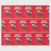 ハッピーバースデーラッピング紙パンダベアーキャンドル ラッピングペーパー (フラット)
