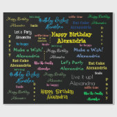 ハッピーバースデーラッピング紙パーソナライズされた名 ラッピングペーパー (フラット)