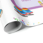 ハッピーバースデーラッピング紙ヒポタマス ラッピングペーパー (ロールコーナー)