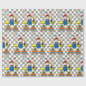 ハッピーバースデーラッピング紙ボーイトレインカップケーキ ラッピングペーパー (フラット)