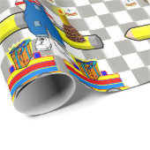 ハッピーバースデーラッピング紙ボーイトレインカップケーキ ラッピングペーパー (ロールコーナー)