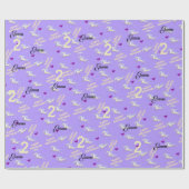 ハッピーバースデーラッピング紙ユニコーンパープル2yrs ラッピングペーパー (フラット)