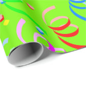 ハッピーバースデーラッピング紙紙吹雪緑 ラッピングペーパー (ロールコーナー)