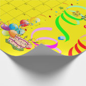 ハッピーバースデーラッピング紙2022年1月黄色 ラッピングペーパー (角)