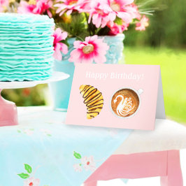 ハッピーバースデーラテとチョコレートクロワサン カード