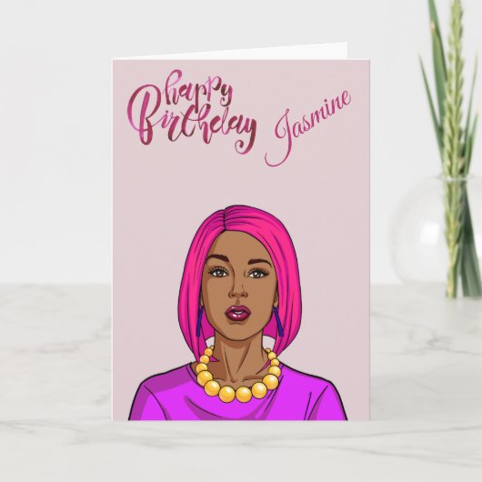 ハッピーバースデーラテンアメリカ系女性民族 カード (正面)