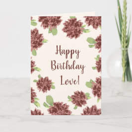 ハッピーバースデーラブジェネリック – 赤いデイジーフレーム。 カード