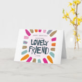 **ハッピーバースデーラブフレンド** カード (黄色い花)