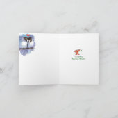 ハッピーバースデーラブブルーラブバードバードアート サンキューカード (内部)