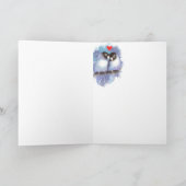 ハッピーバースデーラブブルーラブバードバードアート シーズンカード (内部)