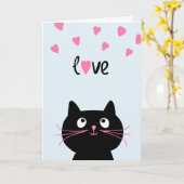 ハッピーバースデーラブユブラックキャットカード カード (黄色い花)